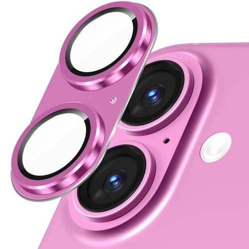 Suoman for iPhone 16/16 Plus Camera Lens Protector, 9H Tempered Glass Film - color: Pink