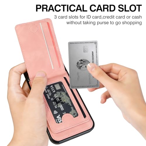 for iPhone 17 Pro Max MagSafe Wallet Case, Magnetic Detachable Leather Wallet with Card Holder & Kickstand, Slim Protective Phone Case Compatibility with iPhone 17 Pro Max. Pink - color: Pink