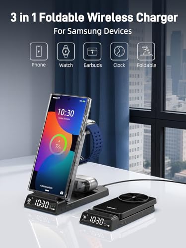 Magnetic Wireless Charger for Samsung, Charging Station for Galaxy S26 - color: Carbon Fiber Black