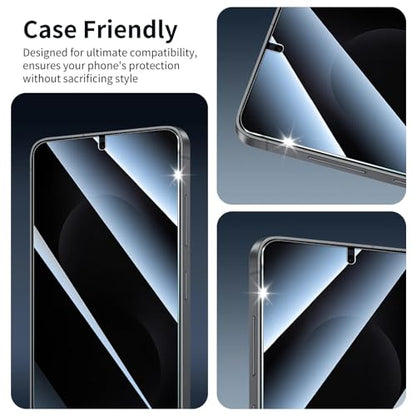 Privacy Screen & Camera Lens Protector for Samsung Galaxy S25 Edge, Anti-Spy Tempered Glass, Private Black Protection, 9H Hardness Anti-Scratch 2.5D Curved Edges Case-Friendly, 3 Pack Each - color: S25 Edge Black