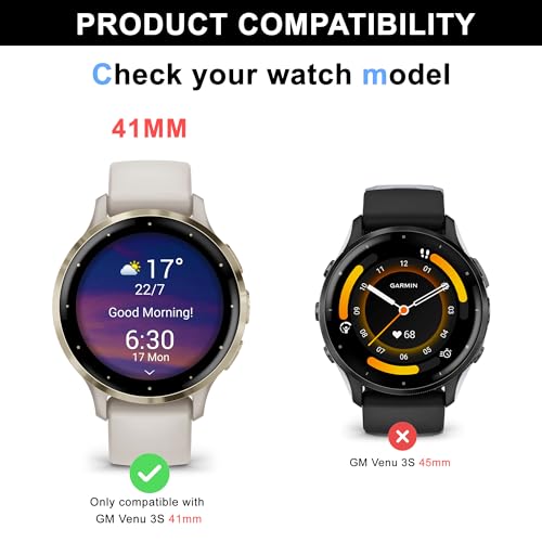 6 Pack Screen Protector for Garmin Venu 3S 41mm,Soft TPU Film | High Clarity Soft Film, Touch Sensitive, Anti Scratch, Bubble Free, Anti Fingerprint,Flexible Screen Protector - size: For Garmin Venu 3S 1.61 Inch