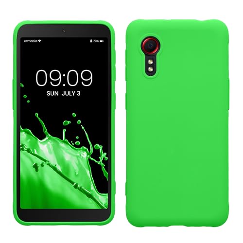 kwmobile Case Compatible with Samsung Galaxy Xcover 5 Case - Soft Slim Protective TPU Silicone Cover - Neon Green - color: neon green