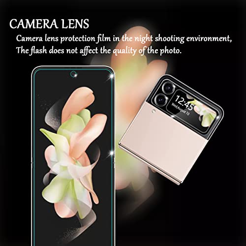 Galaxy Z Flip 4 5G Screen Protector + Camera Lens Protectors, [2+2 Pack] Full Coverage Screen Protector for Galaxy Z Flip 4 [Case-Friendly][Anti-Shatter][3D Glass] - size: Galaxy Z Flip 4 5G