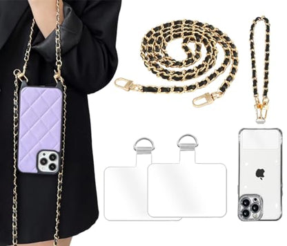 2Pcs Phone Crossbody Lanyard and Wrist Strap, Universal Cell Phone Lanyard Strap with 2Tether Tab - color: C