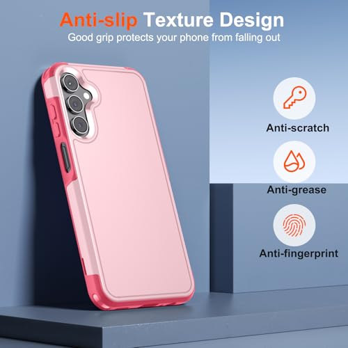 zapica Designed for Samsung Galaxy A15 5G Case, Light Pink | Military Grade Drop Protection, Dual Layer Structure Design, Heavy Duty Shockproof Non-Slip Phone Cover - color: Light Pink, size: Samsung Galaxy A15 5G 6.5''