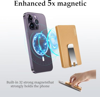 Magnetic Card Holder with Money Clip for Magsafe Phone Wallet, Gold - color: Basic Magnetic With Clip - Warm Gold