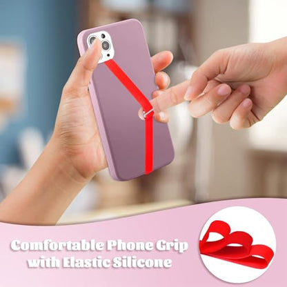TEAMOLA Silicone Phone Grip Strap, Anti-Slip Phone Hand Holder Red 210 - color: 210, 3 Red