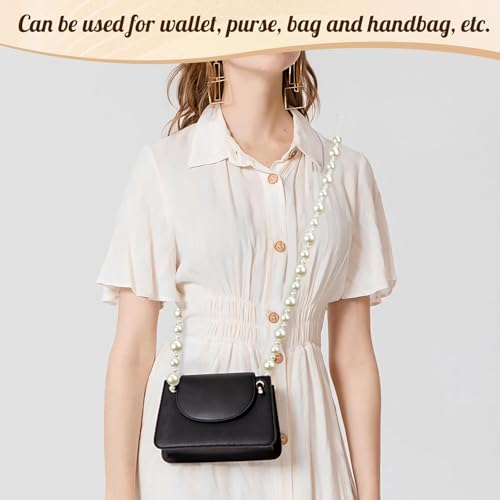 TiMOVO Beaded Pearl Phone Lanyard Crossbody Chain, White