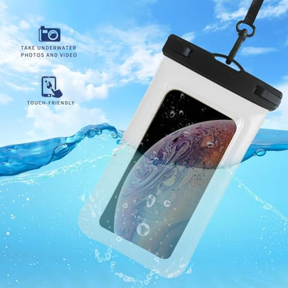 Floatable Soap Bubble Waterproof Phone Pouch/Case with Crossbody Lanyard for iPhone 17 16 Pro Max/15 Pro/14/13/12, IP68 Cellphone Dry Bag Beach Cruise Ship Essentials, 2 Pack-Sand Dollar-7″ - color: A4-Sand Dollar-2 Pack
