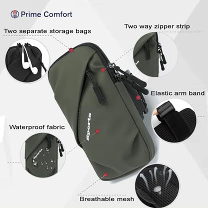 Phone Holder Arm Bands, Small Crossbody Shoulder Holsters Bag with Arm Band, Fits iPhone and All Cell Phones, Use for Running, Walking, Hiking & Biking (Plus Size Army Green) - color: Army Green