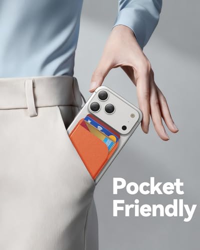 TWZKG for MagSafe Wallet, 5-Card Holder with Stand for Phone Case - color: Orange