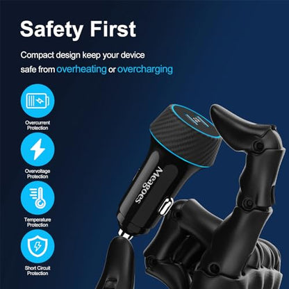 2 Pack 90W USB C Car Charger Super Fast Charging for iPhone 18 Pro Max/17 - size: 3.3 ft