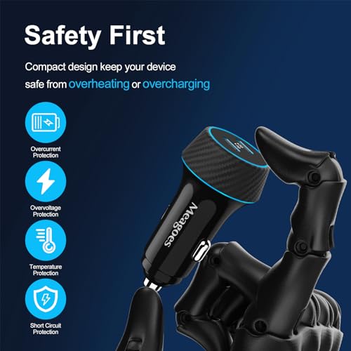 2 Pack 90W USB C Car Charger Super Fast Charge for iPhone/Samsung-6ft Cable - size: 6.6 ft