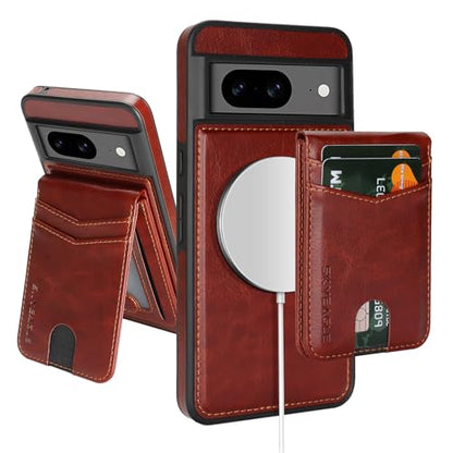 SkyEagle for MagSafe Google Pixel 8 Wallet Case,Brown - color: Brown, size: Google Pixel 8 - 6.2"