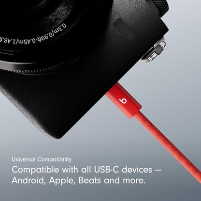 Beats 240W USB-C to USB-C Braided Cable, Fast Charging, Durable/Tangle Free, Compatible with Apple and Android Devices (3 m/10 ft) – Rapid Red - color: Rapid Red, size: 10 ft, style: USB-C to USB-C