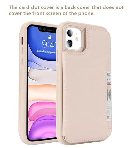 iCoverCase Compatible with iPhone 11 Case with Card Holder, Wallet Phone Case for Women Men RFID Blocking PU Leather Protective Case 6.1 Inch (Beige) - color: Beige