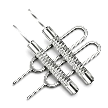 4 Pcs SIM Card Removal Openning Tool Tray Eject Pins Needle Opener Ejector Compatible with All iPhone Apple iPad HTC Samsung Galaxy Cell Phone Smartphone Watchchain Link Remover (Style A)