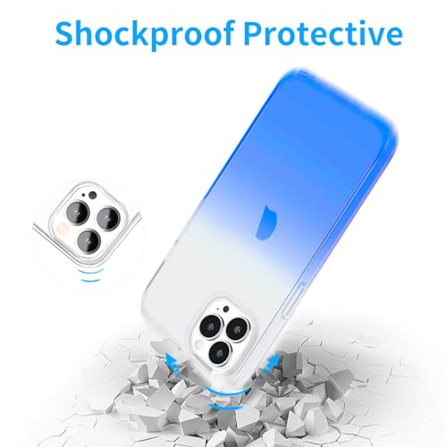 JJGoo Compatible with iPhone 14 Pro Case, Clear Soft Shockproof Protective Slim Thin Bumper Cover Transparent Phone Case, Gradient Blue - color: Gradient Blue