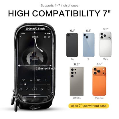 EROADE Bike Bag Top Tube Frame Bag,1.9L Hard Shell Waterproof Bike Phone Bag with Touch Screen,Cycling Pouch, Bike Accessories Compatible Phones Under 7"