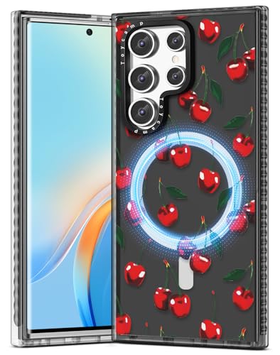 Toycamp for Samsung Galaxy S23 Ultra case - Compatible with MagSafe Women Girls Cute Phone Cover Magnetic with Shockproof Protective Girly Pretty Designer for Samsung S23 Ultra Cases, Cherry - color: Cherry, size: for Samsung Galaxy S23 Ultra