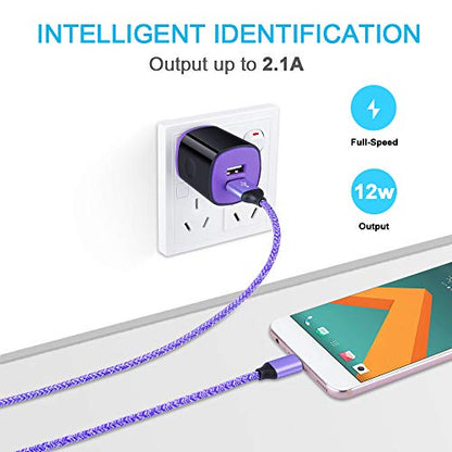 C Phone Wall Charger for Samsung Galaxy Note 10 Lite/Plus/9/20 S26 S25 S24 - color: Black Purple