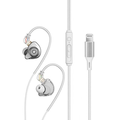 Wired in-Ear Headphones with Mic, Lightning Connector for iPhone,HiFi Sound Earphones with Volume Control, S25 White - color: White