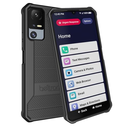 BELTRON Phone Case for Jitterbug Smart 4, Slim Industrial Strength Protective Grip Case with Reinforced Technology for TCL 40XL / Lively Jitterbug Smart4 (Black) - color: Black