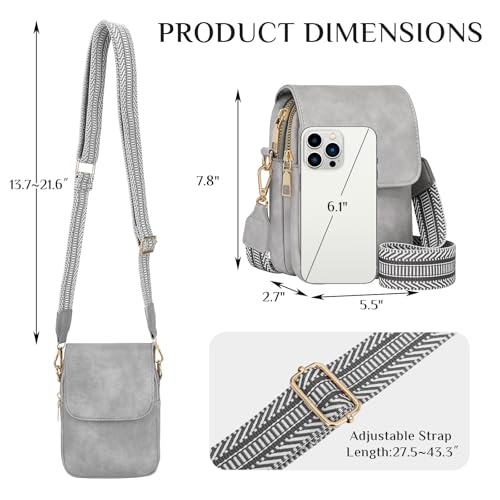 Fashion Small Crossbody Bags for Women Trendy Designer Cell Phone Purses | Adjustable Straps,with Card Holder,Detachable Wristlet Strap,small Cross Body Bag for Woman,Mini Bags,Travel Purse,Work,Gym - color: Lightgrey