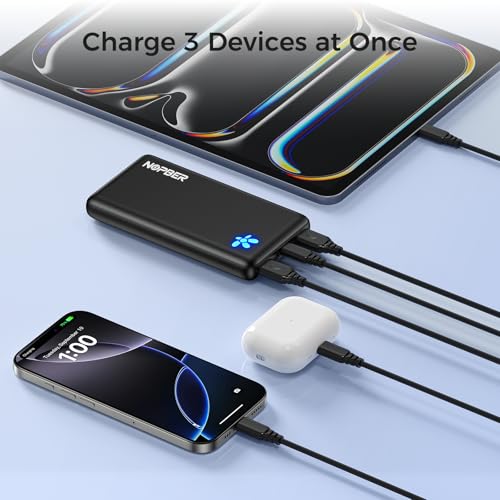 10000mAh Portable Charger 15W Ultra Slim Power Bank - color: Black, size: 15W