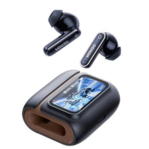 MINISO MS128 ANC Bluetooth 6.0 in-Ear Earbuds Touch Screen Charging Case - color: Blue+Brown