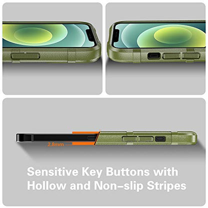 Rugged Shield TPU Thick Solid Armor Tactical Protective Case Compatible with iPhone 12 Mini (5.4 inches) - Army Green - color: Army Green, size: iPhone 12 mini