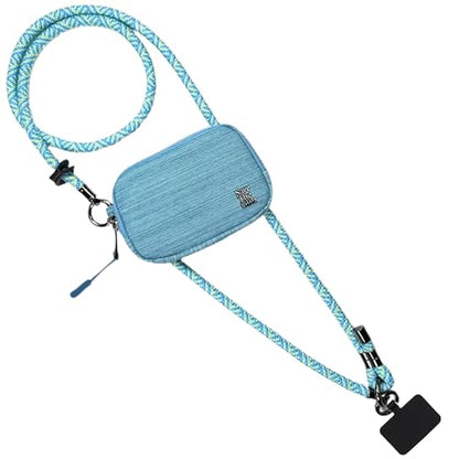 Save the Girls Active Phone Lanyard Crossbody Rope Strap with Wallet, Aqua - color: Aqua