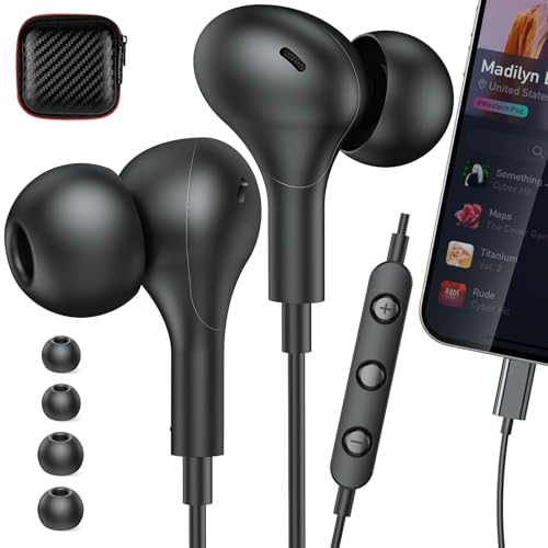 ACANDYA MFi-Certified Lighting Earbuds for iPhone 14 13 12 11 Pro Max Black - color: Black
