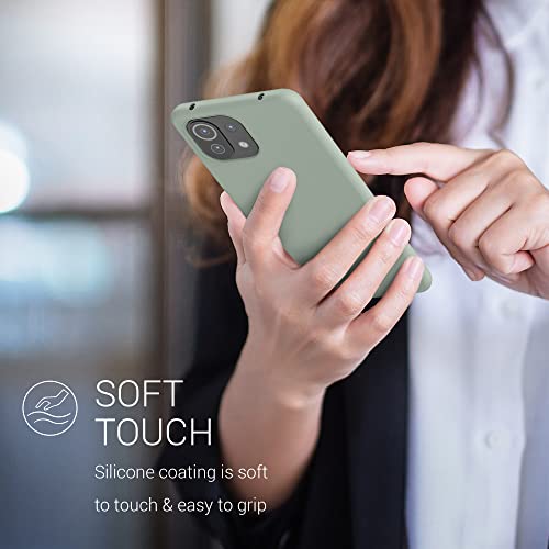 kwmobile Case Compatible with Xiaomi 11 Lite (5G) NE/Mi 11 Lite (5G) Case - TPU Silicone Phone Cover with Soft Finish - Gray Green - color: gray green