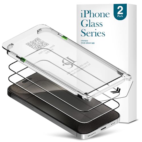 2 PACK Premium Glass Screen Protector for iPhone 15 Pro Max with [Easy Auto Dust Removal Installation Kit & Bubble Free] 3D Edge Full Coverage, 9H Hardness, Scratch Resistance, Shatterproof, - size: iPhone 15 Pro Max