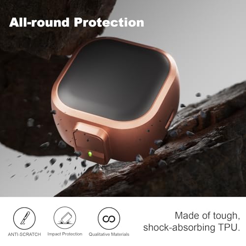 for Samsung Galaxy Buds 4 Pro/Buds 4 Case (2026) with Secure Safety Lock Clip,Shockproof Scratch-Resistant Hybrid PC+TPU Soft Shell Protective Cover Accessories with Carabiner&Cleaning Pen(Gold) - color: Gold Edge-Black