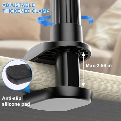 JCWINY Webcam Mount, Webcam Stand for Desk Flexible Gooseneck Computer Camera Stand Arm Clamp with Phone Holder Compatible with Logitech C930e C930 C920 C922x C922 Brio 4K C925e C615