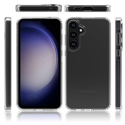 Crystal Clear case for Samsung Galaxy A15 5G/4G [Non-Yellowing][10FT Military Grade Protection] Anti-Scratch Protective Transparent Cover with Acrylic Hard(Back) + Soft TPU Bumper(Sides) Clear