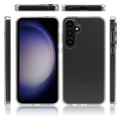 Crystal Clear case for Samsung Galaxy A15 5G/4G [Non-Yellowing][10FT Military Grade Protection] Anti-Scratch Protective Transparent Cover with Acrylic Hard(Back) + Soft TPU Bumper(Sides) Clear