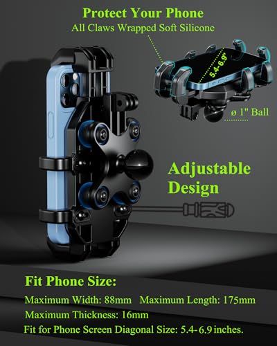 BRCOVAN Motorcycle Phone Mount Holder with Vibration Dampener (Pack of 2) - size: Neutral size (Pack of 2)