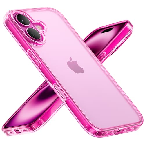 Mobnano for iPhone 16 Case, Protective Shockproof Bumpers [Not Yellowing] Anti-Scratch Transparent Slim Hard PC Back Soft TPU Frame Cover for Men Women - Rose Red - color: Rose Red