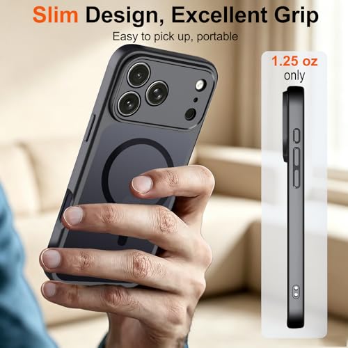 TZGZT Magnetic Case for iPhone 17 Pro Max, Compatible with MagSafe, Black - color: Black, size: iPhone 17 Pro Max