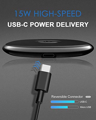 NANAMI Fast Wireless Charger, Qi-Certified 15W Max Wireless Charging Pad, Compatible with iPhone 17/17 Air/16/15/14/13/13 Pro Max, Phone Charger for Samsung Galaxy S25/S24/S23/S22/S21& Airpods Pro