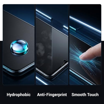 (2+2Pack) Galaxy S22 Privacy Screen Protector Tempered Glass, with 2 Pack Camera Lens Protector, 9H Hardness 2D Curved Full Coverage Bubble Free Support Fingerprint, for Galaxy S22 5G 6.1 Inch
