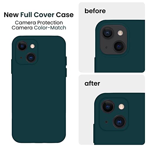 FireNova Designed for iPhone 13 Case, 6.1", Teal | Silicone Upgraded [Camera Protection] Phone Case, with Soft Anti-Scratch Microfiber Lining Inside - color: Teal, size: Iphone 13