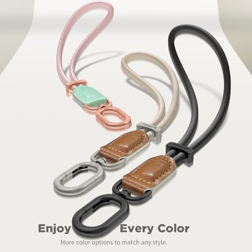 SURPHY Phone Wrist Strap, Keychain Wristlet, Phone Lanyard with Tether Tab - color: Black & Brown