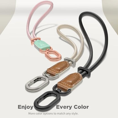 SURPHY Phone Wrist Strap, Keychain Wristlet, Phone Lanyard with Tether Tab - color: Black & Brown