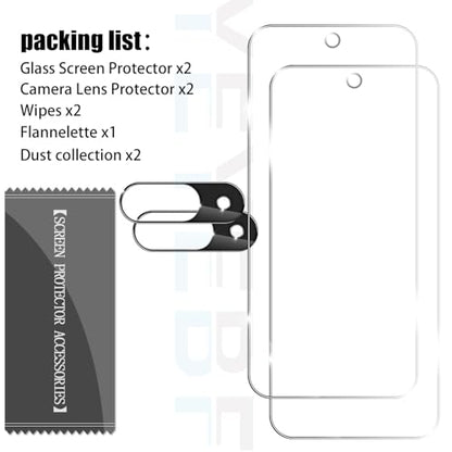 Screen Protector for Google Pixel 9, [2+2 Pack] Tempered Glass for Pixel 9 & Camera Lens Protectors[Ultrasonic Fingerprint Unlock] [Case Friendly] [Bubble-Free] 6.3 Inches - size: Google Pixel 9