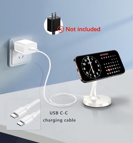 2 Pack Magnetic Wireless Charger iPhone, 15W Fast Mag-Safe Charger Stand for iPhone 17/17 Air/17 Pro/17 Pro Max 16/15/14/13/12 Series Magnet Wireless Charging Station/Pad for AirPods- Gifts Ideas - color: 2Pack White