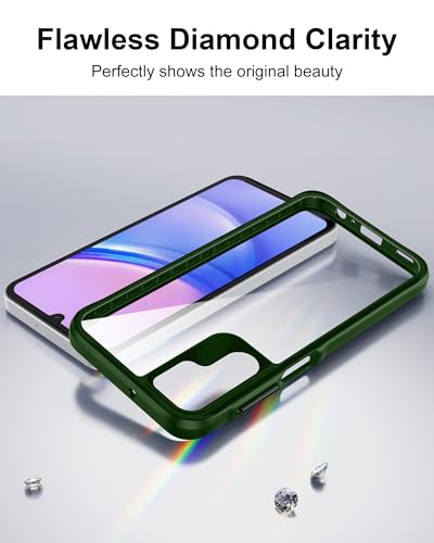 HOOMIL Case for Samsung Galaxy A15, Non-Yellowing, Drop Protection, Anti-Scratch Transparent Hard Back Phone Cover - Green - color: Green, size: A15 5G